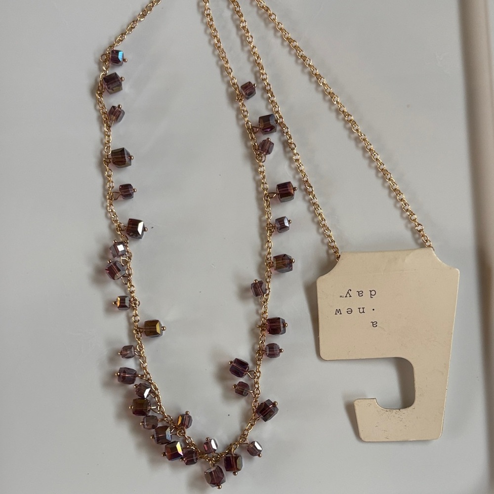 Beaded Necklace with Gold Chain